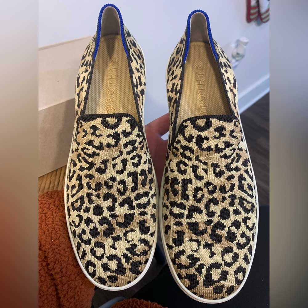 Brand New, Never Worn Rothy’s Leopard Print Slip On Sneaker